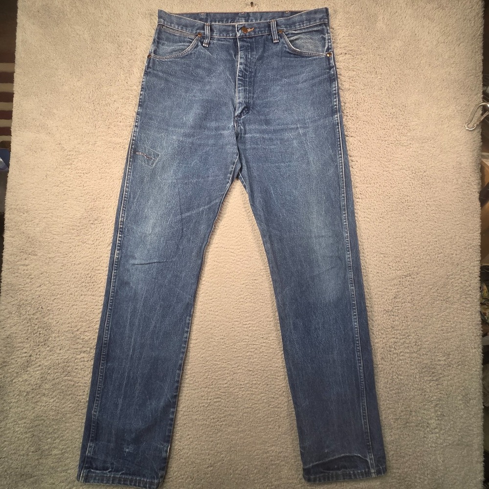 Vtg Wrangler 13MWZ Jeans‎ Mens 36x36 USA Made Denim Gorpcore Western Distressed